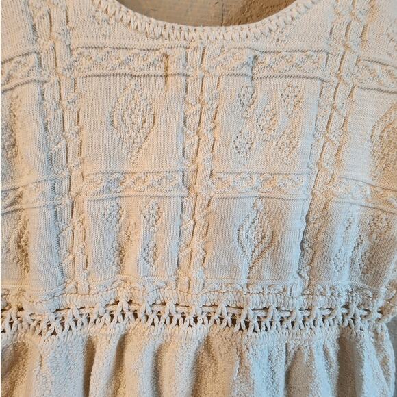 Nusta Girls Knitted Dress Embroidery Bohemian Cotton Sun Flowers Toddler - Picture 6 of 11